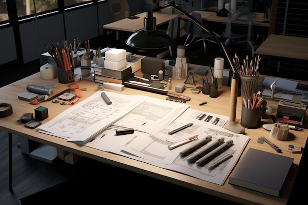 UX/UI Design workspace with creative tools